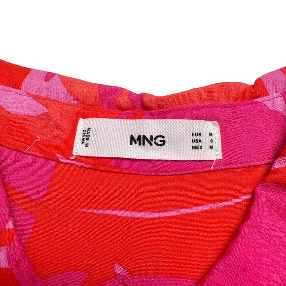 MNG | Women | Pink Tropical Botanical Sleeveless Top Pant Matching Set | Medium - Picture 11 of 15